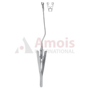 Applying Forceps for YASARGIL Clip, MINI, 70mm Bayonet, Shaft, Jaw Rotating, Round Handle