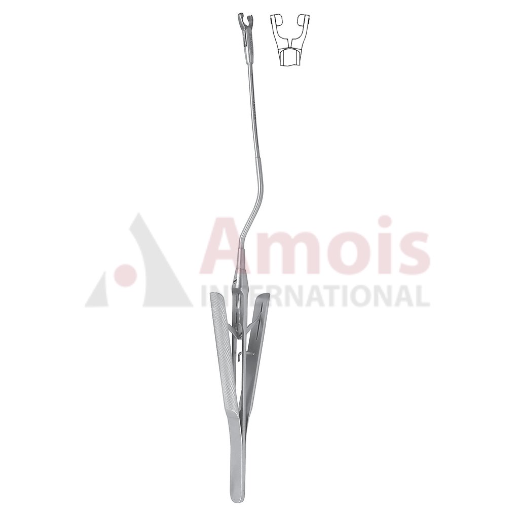 Applying Forceps for YASARGIL Clip, MINI, 70mm Bayonet, Shaft, Jaw Rotating, Round Handle