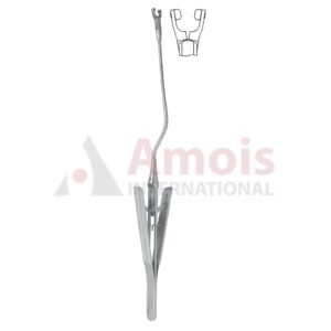 Applying Forceps for YASARGIL Clip, STANDARD, 70mm Bayonet, Shaft, Jaw Rotating, Round Handle