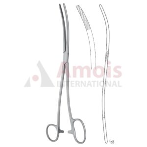 Bozemann Douglas Cotton Swab Forceps S-Shaped Curved 26cm