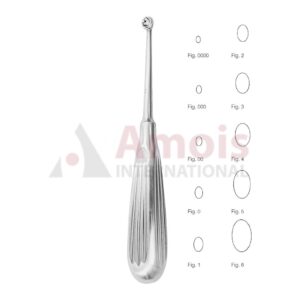Bruns Bone Curette 17cm Oval With Hollow Handle