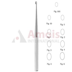 Bruns Bone Curette 23cm Straight With Solid Handle