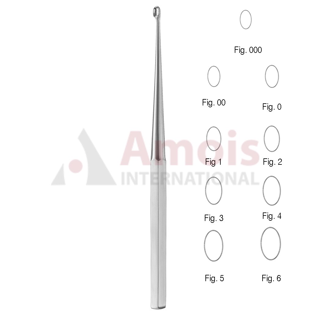 Bruns Bone Curette 23cm Straight With Solid Handle