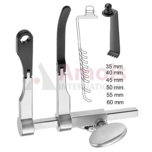 Caspar Lumbar Retractor 10cm Complete Set With 6 Lateral Blades