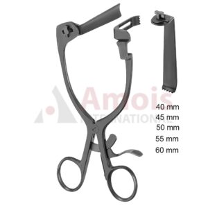 Caspar Lumbar Retractor 17cm Complete Set With 5 Black Finish Blades