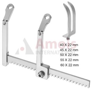 Caspar Cervical Retractor Rotatable 16.5cm Complete Set With 2 Prong 5 Sharp Blades