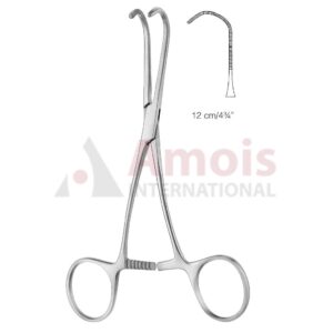 CASTANEDA Neonatal and Pediatric Clamp 12cm (4 3/4"), Fig.1, Curved, Very Delicate