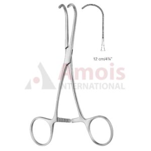 CASTANEDA Neonatal and Pediatric Clamp 12cm (4 3/4"), Fig.4, Curved, Very Delicate