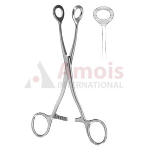 Collin Tongue Holding Forceps Oval Small Jaw 16cm