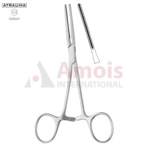 COOLEY Atraumatic Neonatal and Pediatric Clamp 14cm (5 1/2"), Straight, Shanks Angled, Very Delicate