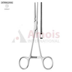 COOLEY ATRAUMATIC Patent-Ductus Clamp, Straight, 170 mm (6 3/4"), Toothing COOLEY, Jaw Length: 52 mm, For Pediatrics