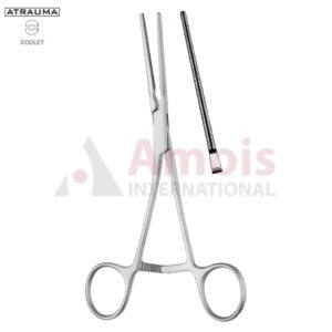 COOLEY ATRAUMATIC Patent-Ductus Clamp, Angled, 170 mm (6 3/4"), Toothing COOLEY, Jaw Length: 52 mm, For Pediatrics