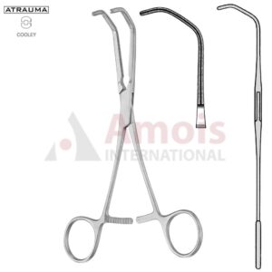 COOLEY-BECK ATRAUMATIC Vascular Clamp, Angled, 50 Degree, 170 mm (6 3/4"), Toothing COOLEY, Jaw Length: 56 mm, Width: 36 mm, For Pediatrics