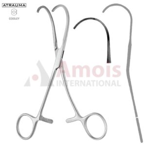 COOLEY Forceps Atraumatic 17cm Half Serrated