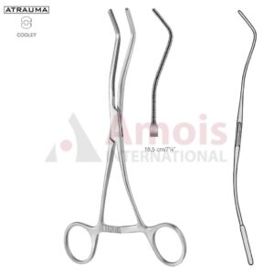 COOLEY ATRAUMATIC Vascular Clamp, Angled, 35 Degree, 185 mm (7 1/4"), Toothing COOLEY, Jaw Length: 74 mm