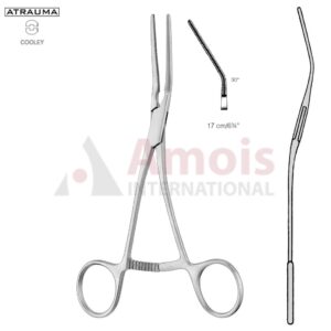 COOLEY ATRAUMATIC Vascular Clamp, Angled, 30 Degree, 165 mm (6 1/2"), Toothing COOLEY, Jaw Length: 35 mm, For Pediatrics