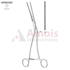 COOLEY Atraumatic Clamp, Straight, 45 Degree Angled Downwards Shanks