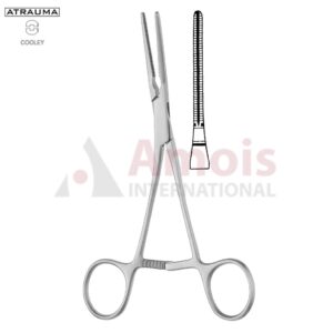 COOLEY ATRAUMATIC Patent-Ductus Clamp, Angled, 160 mm (6 1/4"), Toothing COOLEY, Jaw Length: 41 mm, For Pediatrics