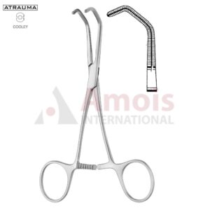 SATINSKY ATRAUMATIC Vascular Clamp, Angled, 60 Degree, 140 mm (5 1/2"), Toothing COOLEY, Jaw Length: 21 mm
