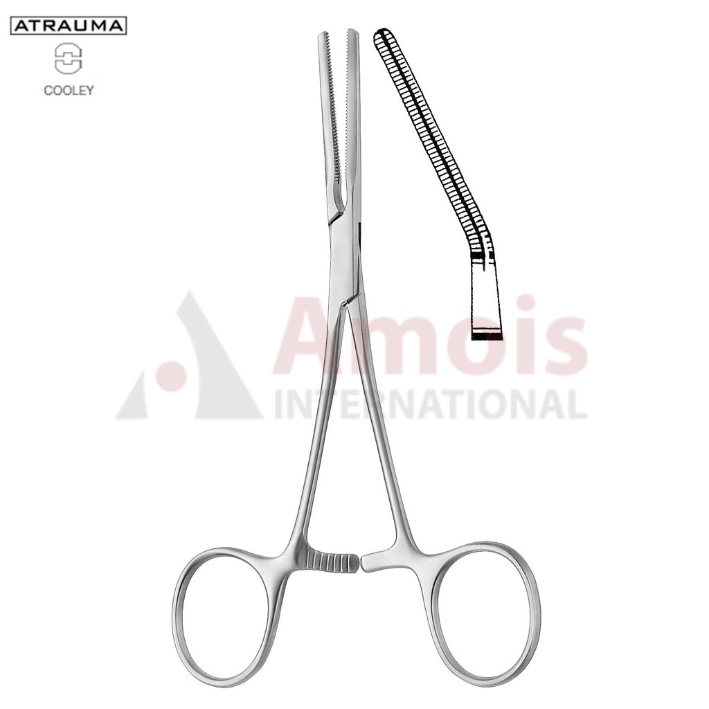 COOLEY Atraumatic Neonatal and Pediatric Clamp 14cm (5 1/2"), Angled