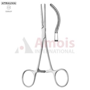 Cooley Atraumatic Clamp, Pediatric, Curved, (L) 14 cm - 5 1/2"