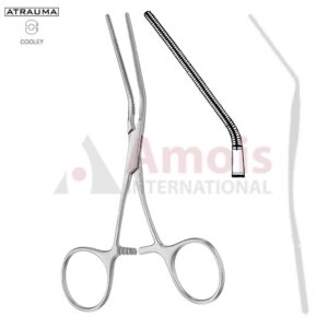 COOLEY ATRAUMATIC Vascular Clamp, Angled, 40 Degree, 120 mm (4 3/4"), Toothing COOLEY, Jaw Length: 50 mm