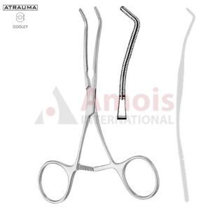 COOLEY ATRAUMATIC Vascular Clamp, Angled, 50 Degree, 125 mm (5"), Toothing COOLEY, Jaw Length: 52 mm