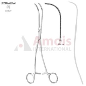 COOLEY Atraumatic Multi-Purpose Vascular Clamp 27cm (10 3/4"), Curved, Jaw Length 82,0mm