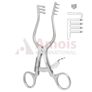 Counter Retractor With Ratchet 13.5cm Sharp 3 X 4 Prong