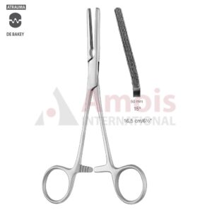 DARDIK Atraumatic Multi-Purpose Vascular Clamp 16.5cm (6 1/2"), 15 Degree Angled, Jaw Length 50,0mm, 2x3 Teeth