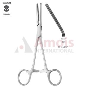 DARDIK Atraumatic Multi-Purpose Vascular Clamp 16cm (6 1/4"), 30 Degree Angled, Jaw Length 50,0mm, 2x3 Teeth
