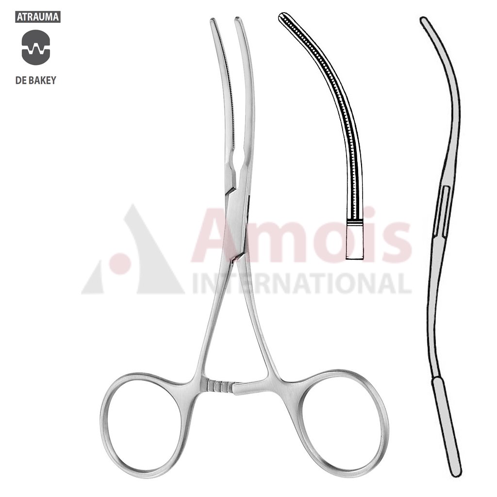 DeBakey Atraumatic Vascular Clamp S-Shaped 12cm, Curved
