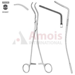 DeBakey ATRAUMATIC Vascular Clamp, Angled, 70 Degree, 265 mm (10 1/2"), S-Shaped, Toothing DeBakey, Jaw Length: 95 mm