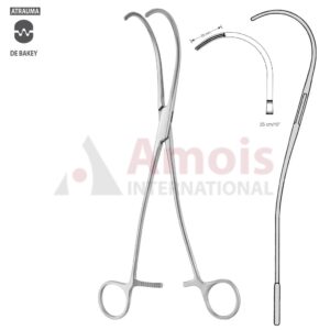 DeBakey-SEMB Atraumatic Aneurysm Clamp 25cm (10"), Curved, Serration 35mm, Jaw Length 55mm