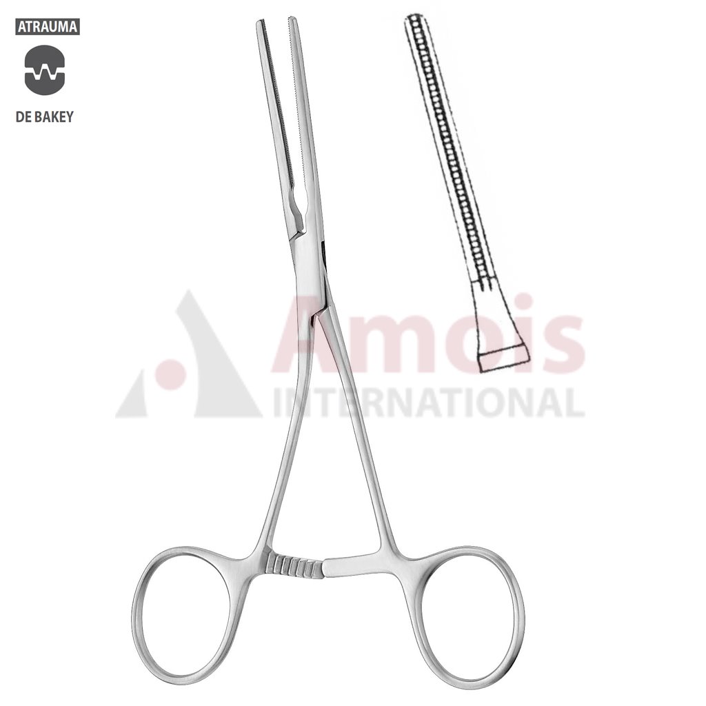 DeBakey Atraumatic Coarctation Clamp 15cm (6"), Angled Downwards Shanks