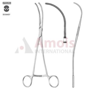 Ligature Forceps, ATRAUMATIC, Acc. To DeBakey, S-Shape, Long Teeth, Length 24.5 cm