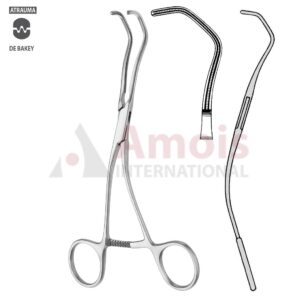 COOLEY Aorta ATRAUMATIC Vascular Clamp, Angled, 42 Degree, 160 mm (6 1/4"), Toothing DeBakey, Width: 24 mm, For Pediatrics