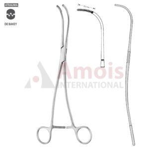 DeBakey ATRAUMATIC Dissecting And Ligature Forceps, Curved, 240 mm (9 1/2"), Toothing DeBakey, Jaw Length: 82 mm