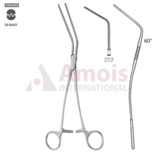 DeBakey Atraumatic Multi-Purpose Clamp 25cm (10"), 60 Degree Angled