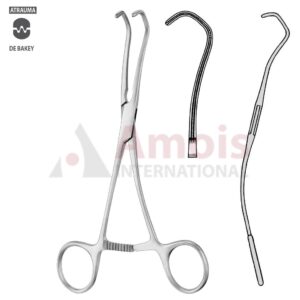 DERRA ATRAUMATIC Vascular Clamp, Curved, 165 mm (6 1/2"), Toothing DeBakey, Width: 16 mm, For Pediatrics