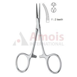 Micro Mosquito Forceps 1x2 Teeth Curved, 10cm