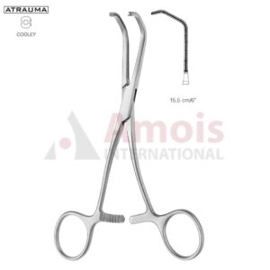 COOLEY Atraumatic Neonatal and Pediatric Clamp 15.5cm (6"), Double Curved, Very Delicate