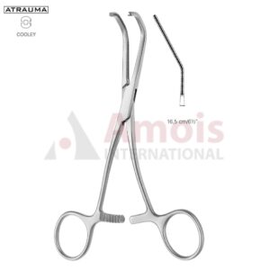 COOLEY Atraumatic Neonatal and Pediatric Clamp 16.5cm (6 1/2"), Angled Downwards, Very Delicate