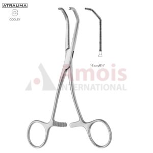 COOLEY Atraumatic Neonatal and Pediatric Clamp 16cm (6 1/4"), Double Curved, Very Delicate