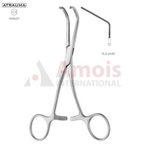 COOLEY Atraumatic Neonatal and Pediatric Clamp 15.5cm (6"), Medium Angled Downwards, Very Delicate