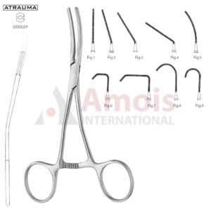 COOLEY Atraumatic Pediatric Clamp, Extra Delicate, Angled Downwards Shanks