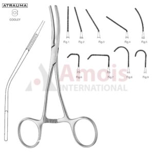 COOLEY Atraumatic Pediatric Clamp, Extra Delicate, Strongly Angled Downwards Shanks