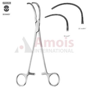 GLOVER Atraumatic Vascular Clamp, Strongly Curved, Toothing DeBakey