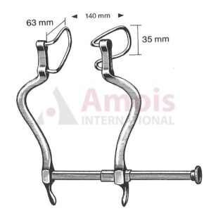 GOSSET Abdominal Retractor 18,5cm/7?", Lateral Baldes 63x35mm, Spreading 140mm