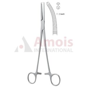 Holzbach Hemostatic Forceps 1x2 Teeth Curved 23.5cm